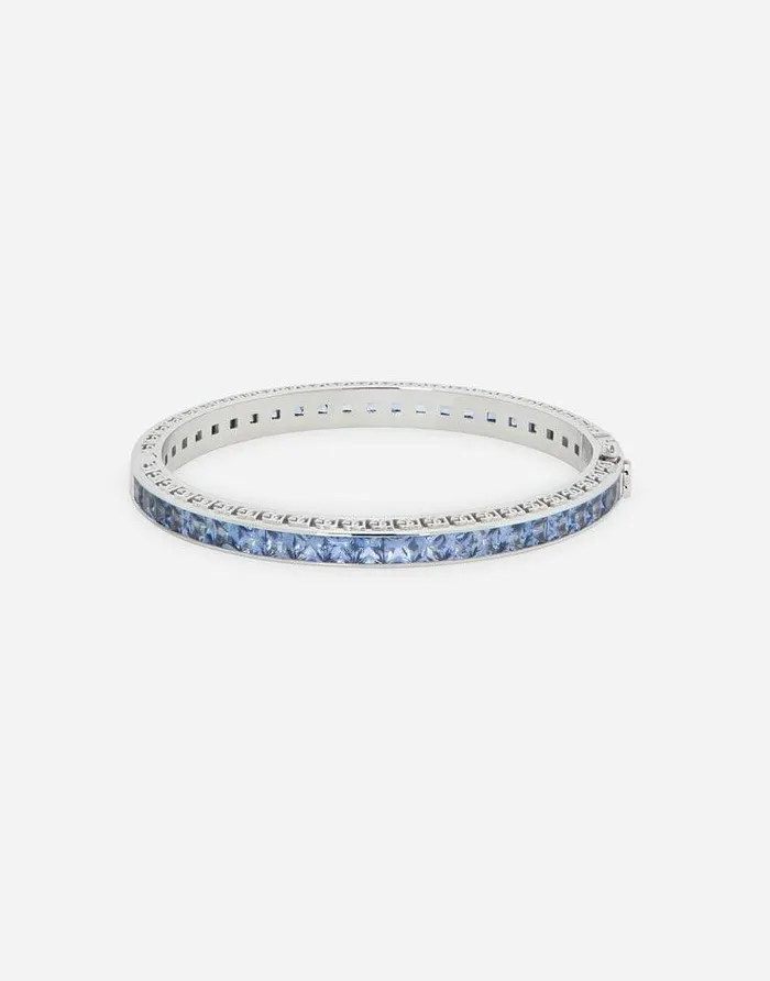 Dolce and Gabbana Bracelets Women Anna Bracelet In White Gold 18kt With Blue Sapphires White