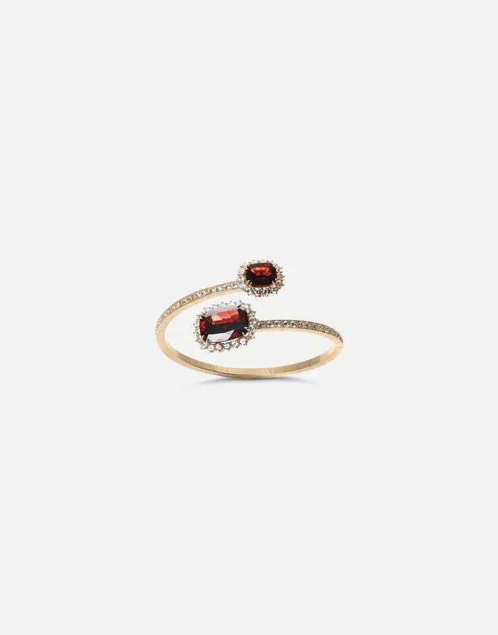 Dolce and Gabbana Bracelets Women Heritage Yellow Gold Bracelet With Rodolith Garnet And Colourless Sapphire Gold