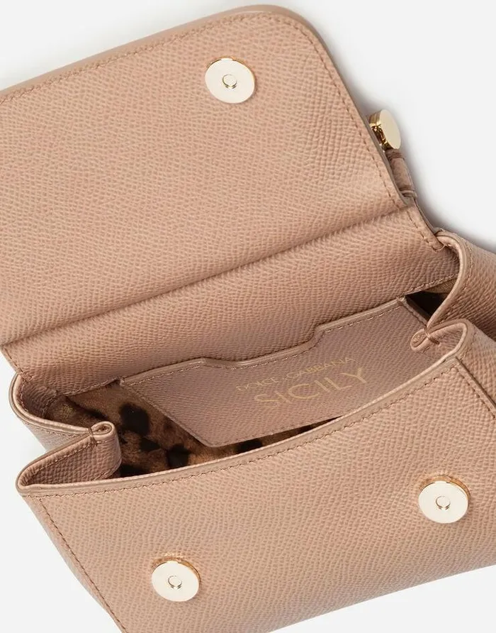 Dolce and Gabbana Clutches Mini And Micro Bags Women Dauphine Calfskin Sicily Mini Bag With Rhinestone Embellishement Beige Dolce and Gabbana Clutches Mini And Micro Bags Women Dauphine Calfskin Sicily Mini Bag With Rhinestone Embellishement Beige