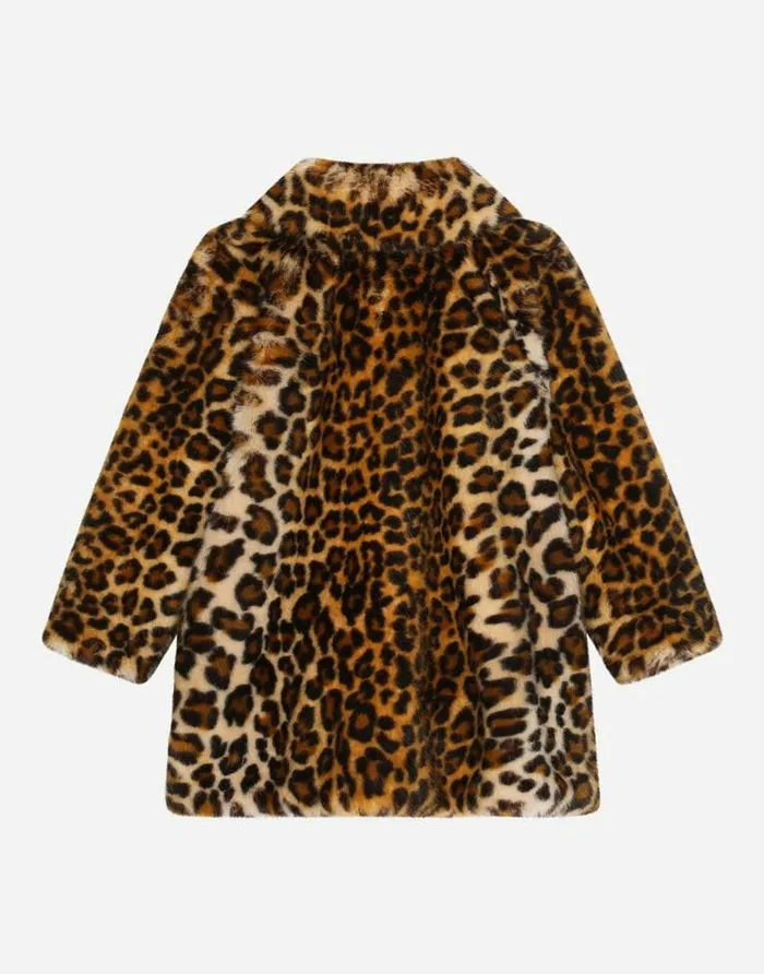 Dolce and Gabbana Coats And Jackets Children Leopardprint Faux Fur Coat Animal Print