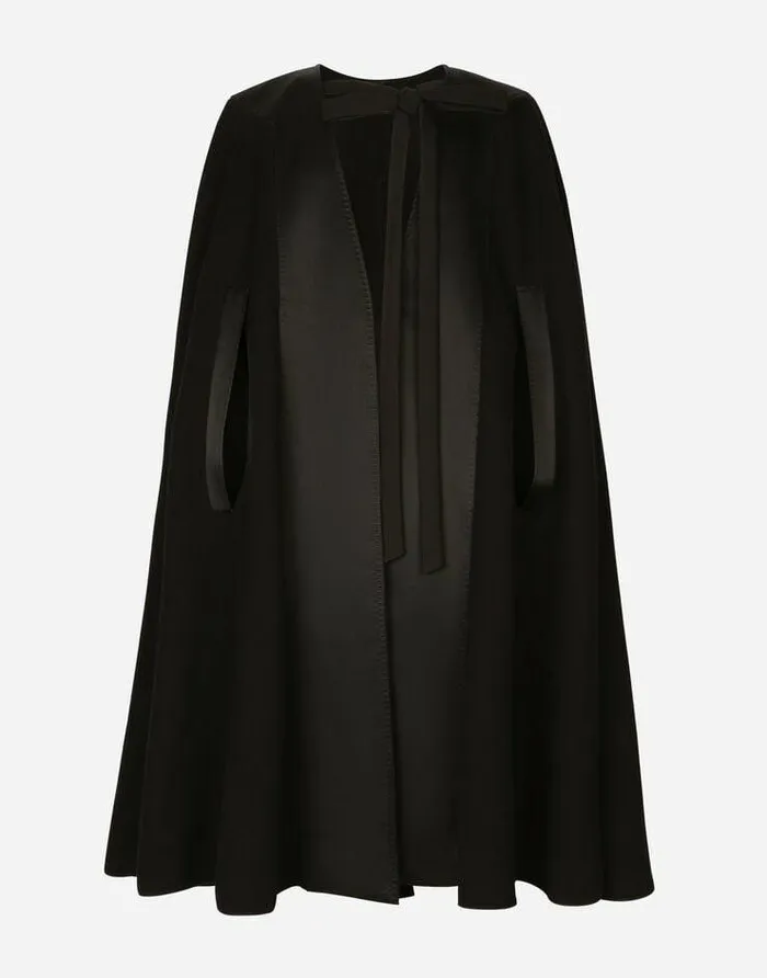 Dolce and Gabbana Coats And Jackets Men Double Wool Baize Cape Black