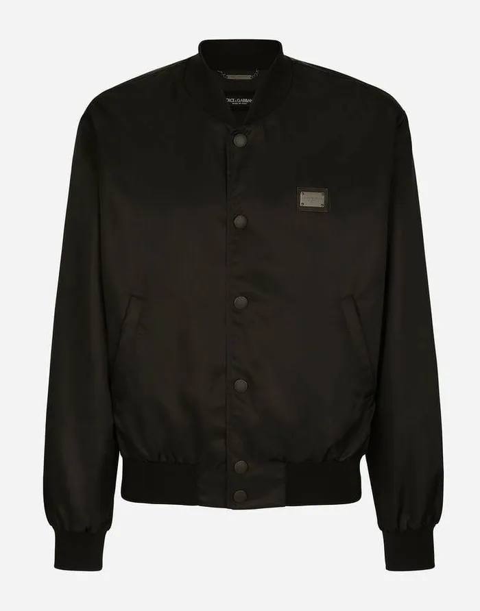 Dolce and Gabbana Coats And Jackets Men Nylon Jacket With Branded Tag Black