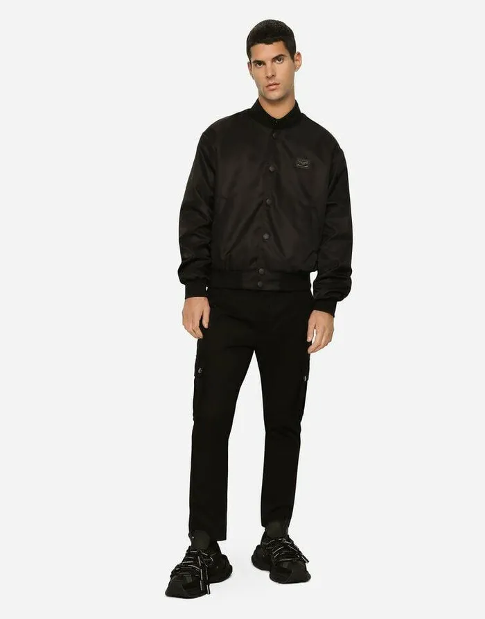 Dolce and Gabbana Coats And Jackets Men Nylon Jacket With Branded Tag Black Dolce and Gabbana Coats And Jackets Men Nylon Jacket With Branded Tag Black