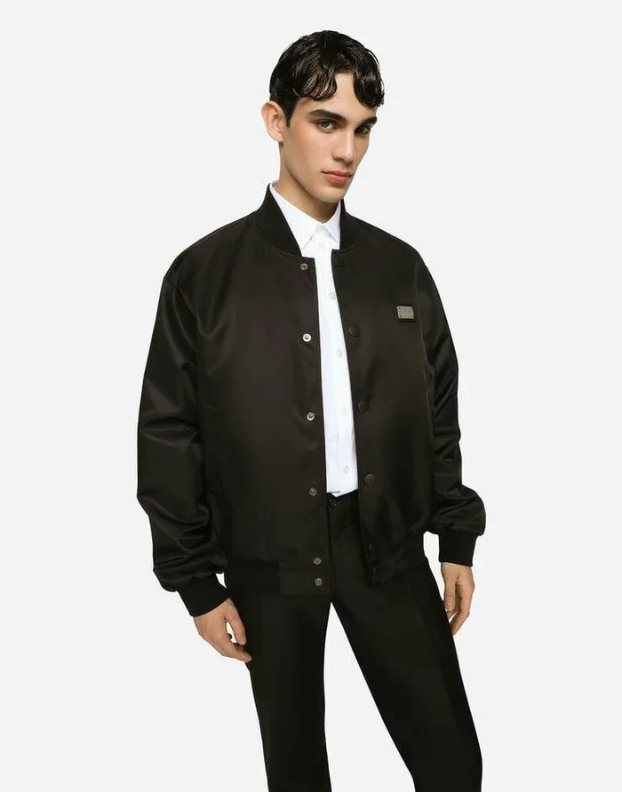 Dolce and Gabbana Coats And Jackets Men Nylon Jacket With Branded Tag Black Dolce and Gabbana Coats And Jackets Men Nylon Jacket With Branded Tag Black
