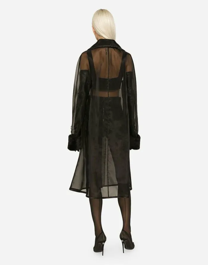 Dolce and Gabbana Coats And Jackets Women KIM DOLCEandGABBANA Organza Trench Coat With The ReEdition Label Black Dolce and Gabbana Coats And Jackets Women KIM DOLCEandGABBANA Organza Trench Coat With The ReEdition Label Black