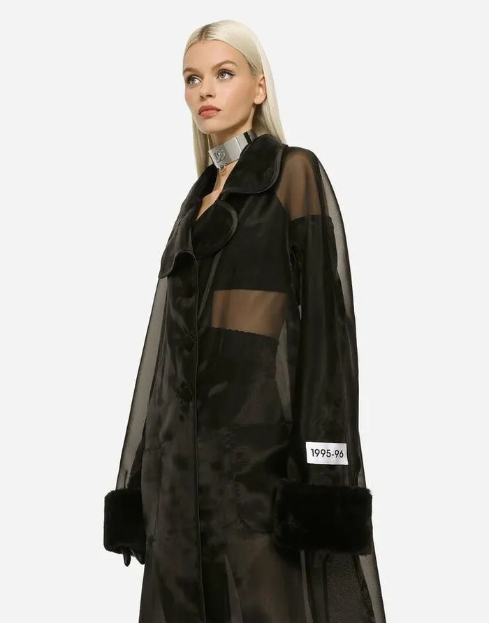 Dolce and Gabbana Coats And Jackets Women KIM DOLCEandGABBANA Organza Trench Coat With The ReEdition Label Black Dolce and Gabbana Coats And Jackets Women KIM DOLCEandGABBANA Organza Trench Coat With The ReEdition Label Black