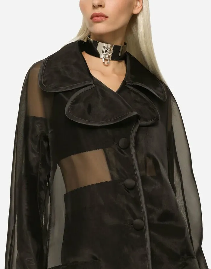 Dolce and Gabbana Coats And Jackets Women KIM DOLCEandGABBANA Organza Trench Coat With The ReEdition Label Black Dolce and Gabbana Coats And Jackets Women KIM DOLCEandGABBANA Organza Trench Coat With The ReEdition Label Black