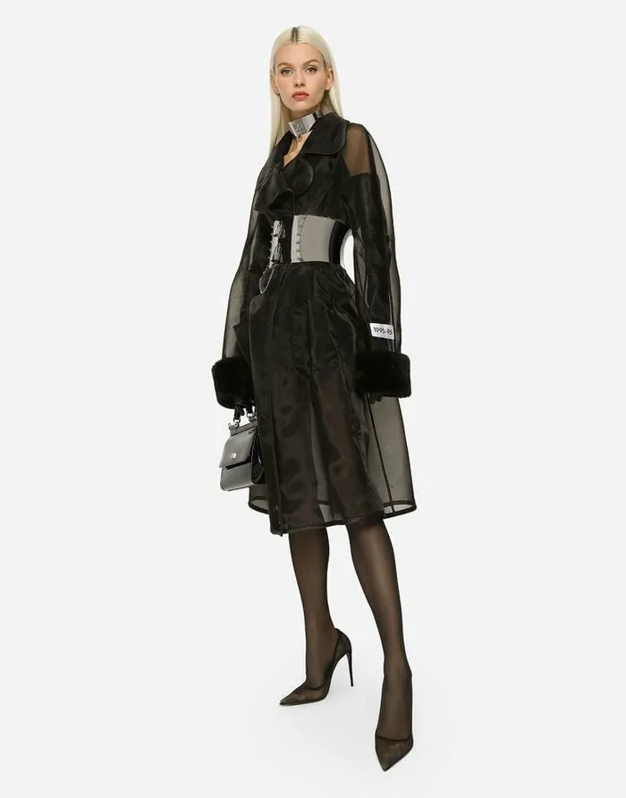 Dolce and Gabbana Coats And Jackets Women KIM DOLCEandGABBANA Organza Trench Coat With The ReEdition Label Black Dolce and Gabbana Coats And Jackets Women KIM DOLCEandGABBANA Organza Trench Coat With The ReEdition Label Black