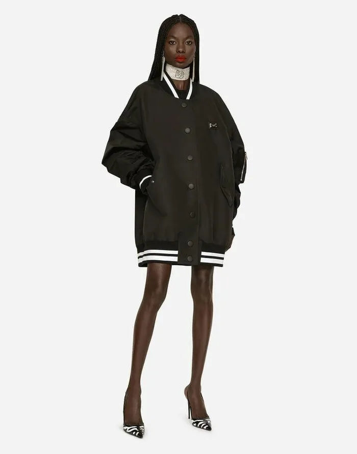 Dolce and Gabbana Coats And Jackets Women Nylon Jacket Black Dolce and Gabbana Coats And Jackets Women Nylon Jacket Black