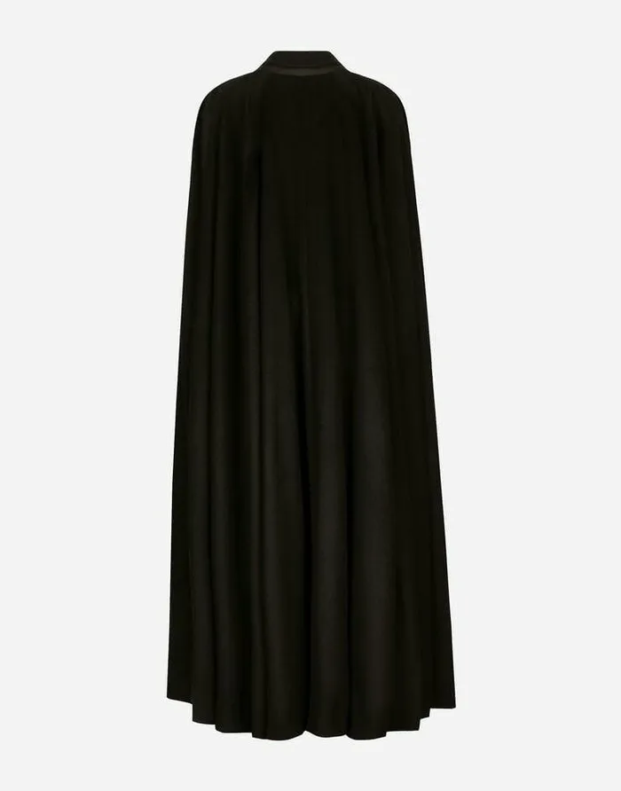 Dolce and Gabbana Coats And Jackets Women Singlebreasted Wool And Cashmere Cape Black Dolce and Gabbana Coats And Jackets Women Singlebreasted Wool And Cashmere Cape Black