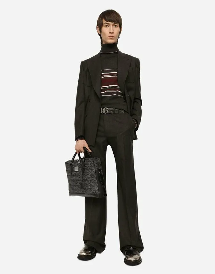 Dolce and Gabbana Crossbody Bags Men Coated Jacquard Briefcase Multicolor Dolce and Gabbana Crossbody Bags Men Coated Jacquard Briefcase Multicolor