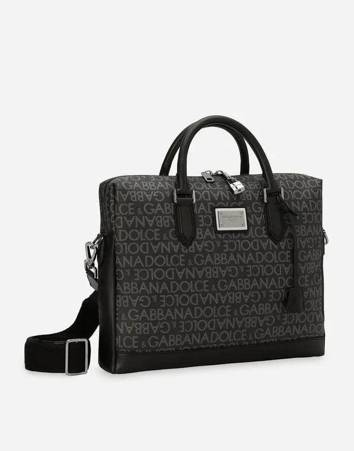Dolce and Gabbana Crossbody Bags Men Coated Jacquard Briefcase Multicolor Dolce and Gabbana Crossbody Bags Men Coated Jacquard Briefcase Multicolor