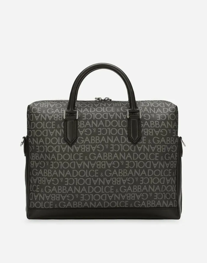 Dolce and Gabbana Crossbody Bags Men Coated Jacquard Briefcase Multicolor Dolce and Gabbana Crossbody Bags Men Coated Jacquard Briefcase Multicolor