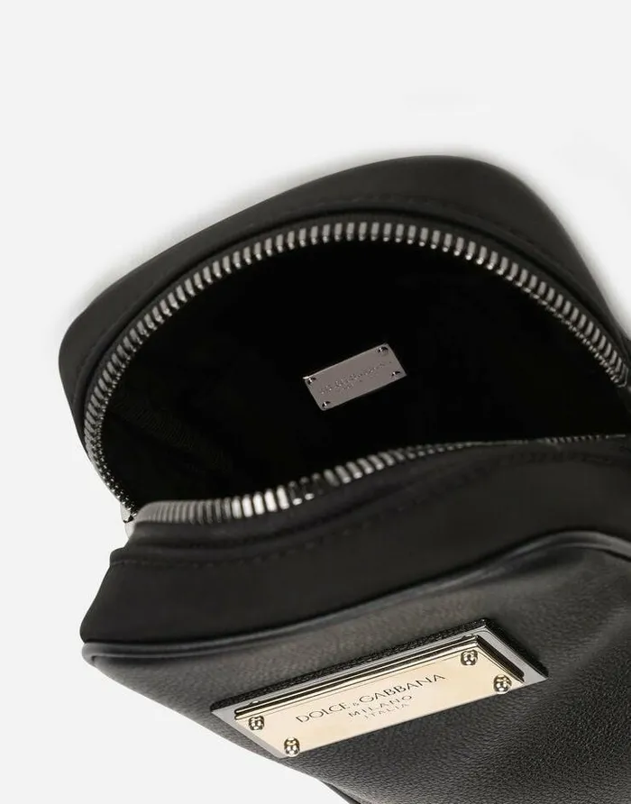 Dolce and Gabbana Crossbody Bags Men Grainy Calfskin Crossbody Bag Black Dolce and Gabbana Crossbody Bags Men Grainy Calfskin Crossbody Bag Black