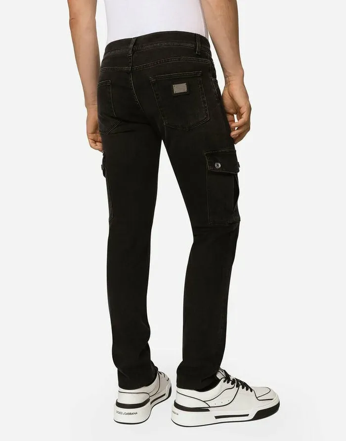 Dolce and Gabbana Denim Men Gray Wash Skinny Stretch Cargo Jeans Multicolor Dolce and Gabbana Denim Men Gray Wash Skinny Stretch Cargo Jeans Multicolor