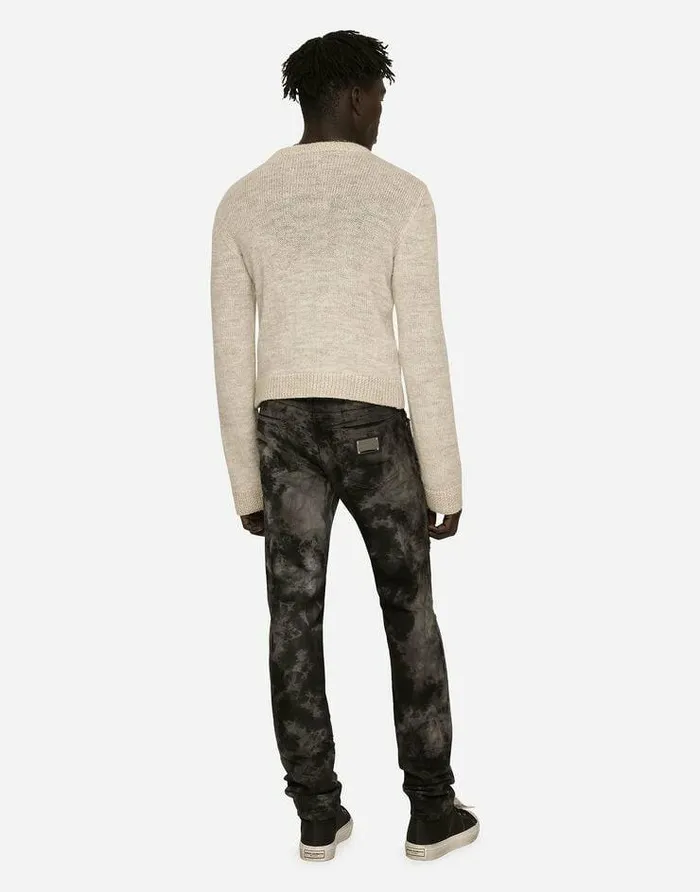 Dolce and Gabbana Denim Men Marbled Slim Fit Stretch Jeans Multicolor Dolce and Gabbana Denim Men Marbled Slim Fit Stretch Jeans Multicolor