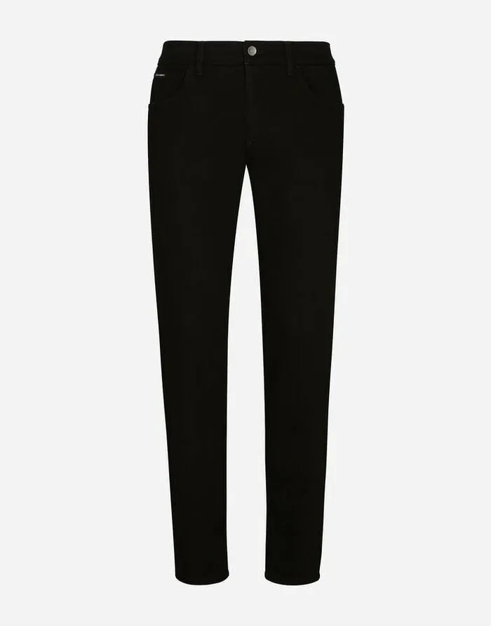 Dolce and Gabbana Denim Men Washed Black Slimfit Stretch Jeans Multicolor