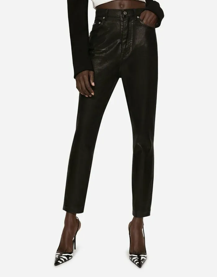 Dolce and Gabbana Denim Women Coated Denim Grace Jeans Multicolor Dolce and Gabbana Denim Women Coated Denim Grace Jeans Multicolor