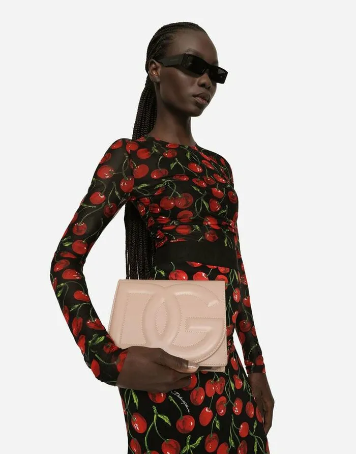 Dolce and Gabbana DG Logo Bag Women Calfskin DG Logo Crossbody Bag Pale Pink Dolce and Gabbana DG Logo Bag Women Calfskin DG Logo Crossbody Bag Pale Pink