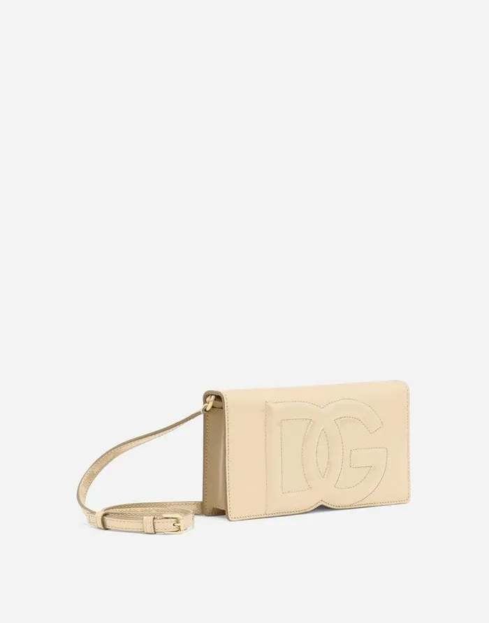 Dolce and Gabbana DG Logo Bag Women DG Logo Phone Bag Beige Dolce and Gabbana DG Logo Bag Women DG Logo Phone Bag Beige