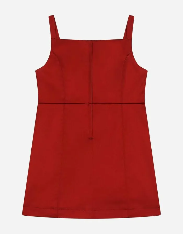 Dolce and Gabbana Dresses Children Sleeveless Satin Dress Red Dolce and Gabbana Dresses Children Sleeveless Satin Dress Red