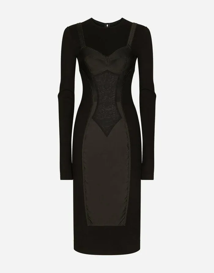 Dolce and Gabbana Dresses Women Jersey Midi Dress Black