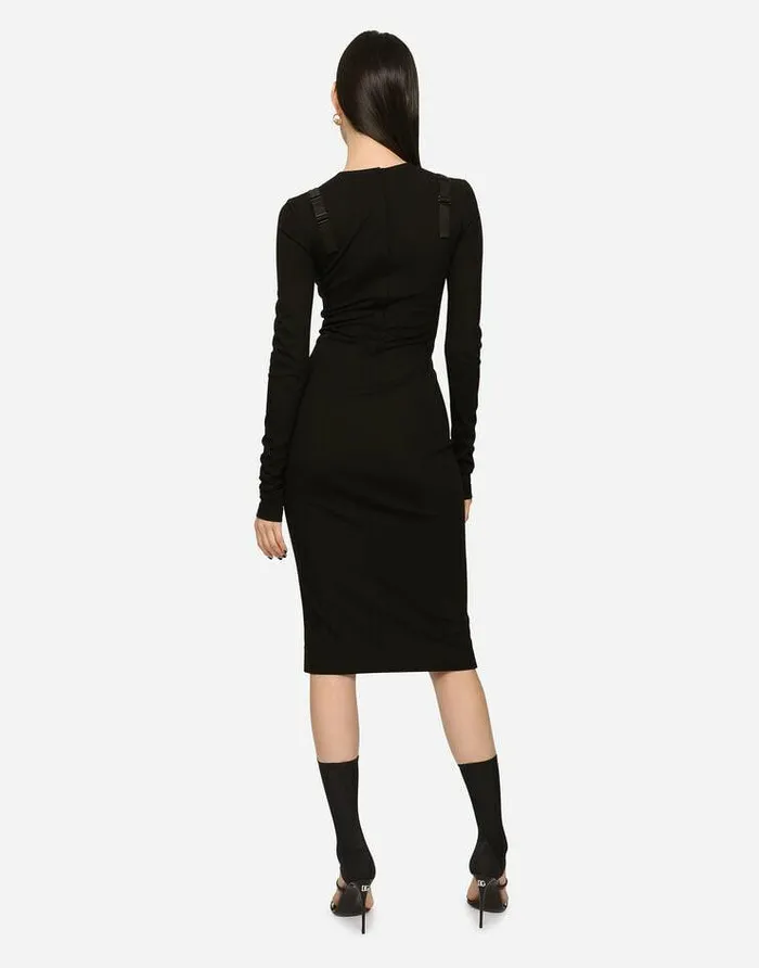 Dolce and Gabbana Dresses Women Jersey Midi Dress Black
