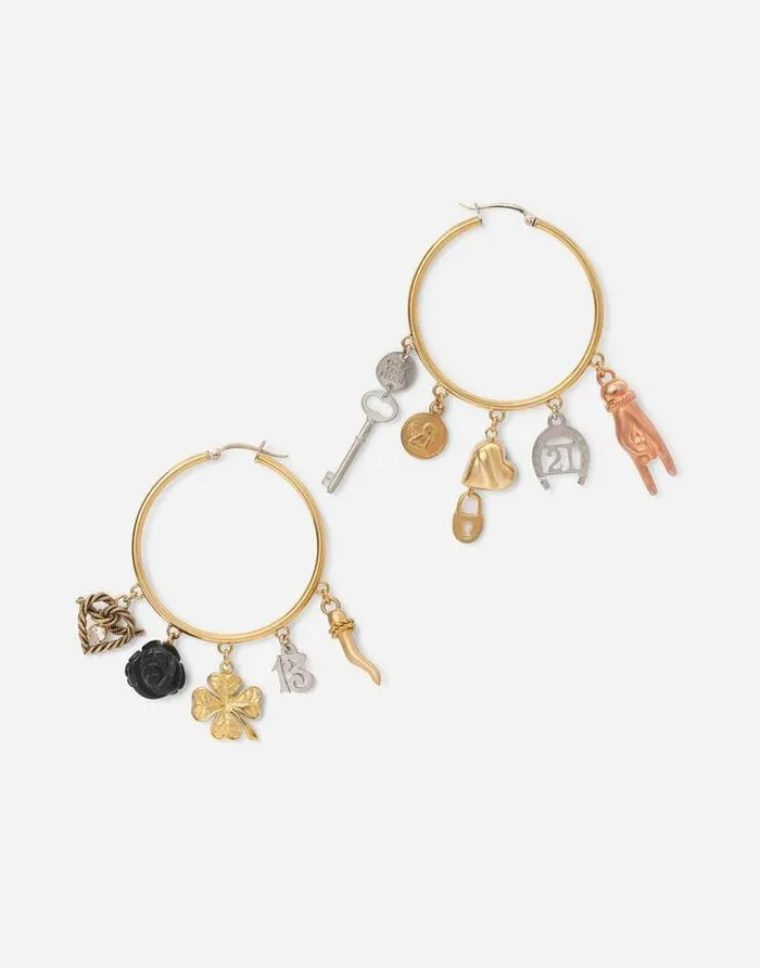 Dolce and Gabbana Earrings Women Good Luck Earrings In 18kt Yellow White And Red Gold With Lucky Charms Multicolor Dolce and Gabbana Earrings Women Good Luck Earrings In 18kt Yellow White And Red Gold With Lucky Charms Multicolor