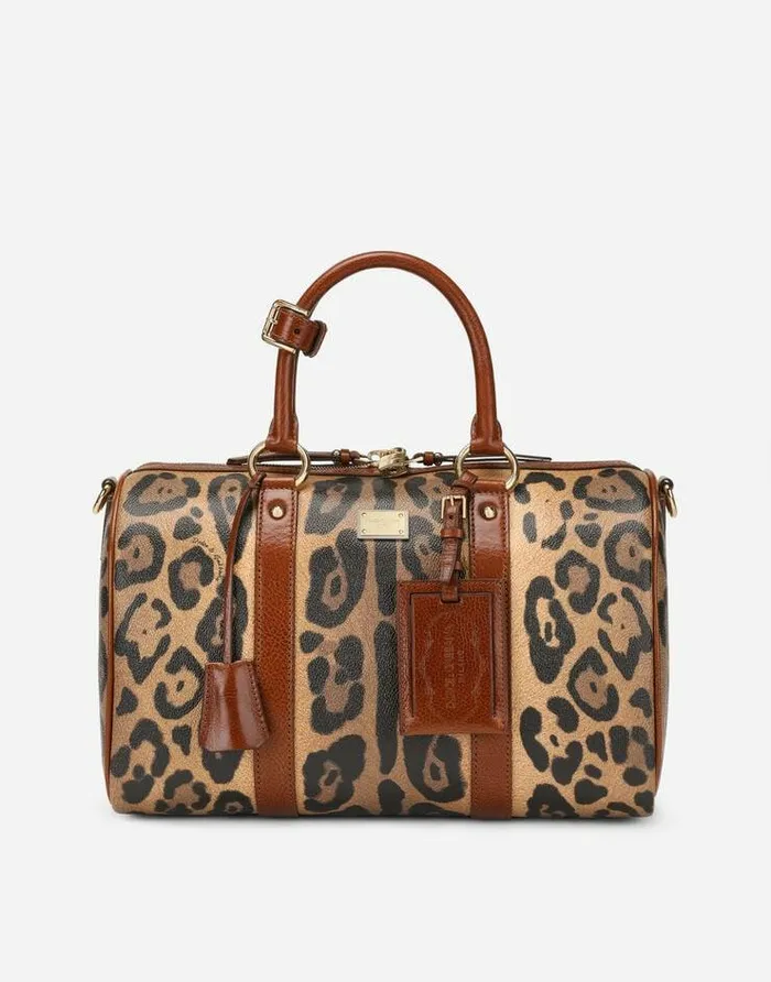 Dolce and Gabbana Handbags Women Leopardprint Crespo Handbag With Branded Plate Multicolor Dolce and Gabbana Handbags Women Leopardprint Crespo Handbag With Branded Plate Multicolor