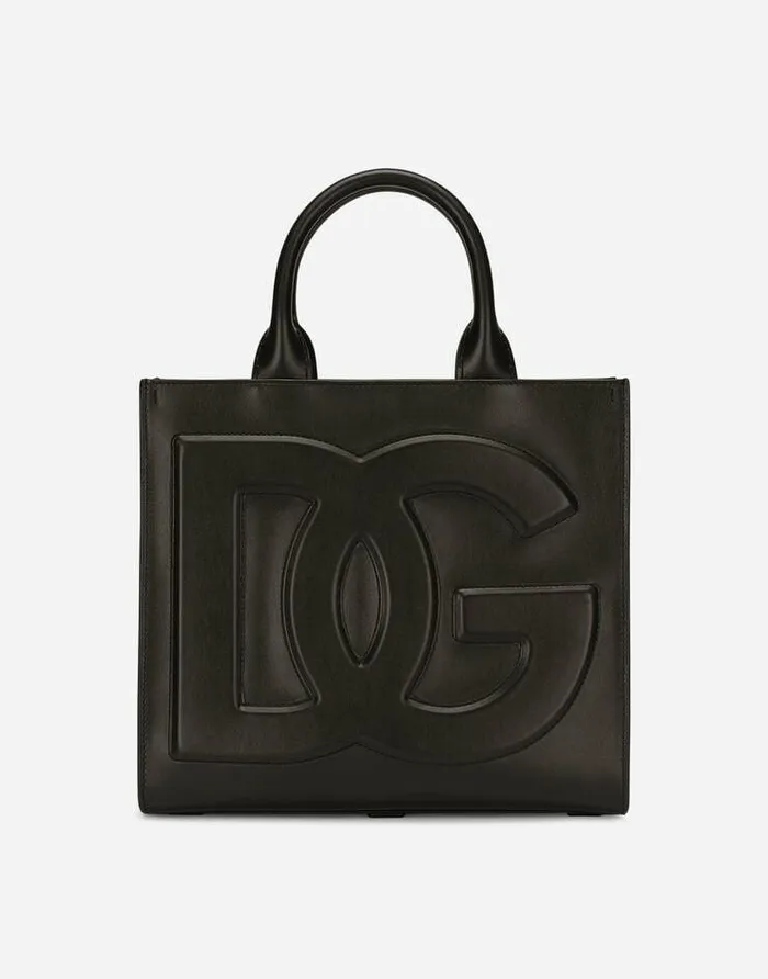 Dolce and Gabbana Handbags Women Small Calfskin DG Daily Shopper Black
