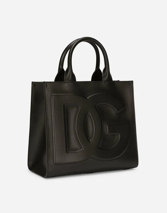 Dolce and Gabbana Handbags Women Small Calfskin DG Daily Shopper Black