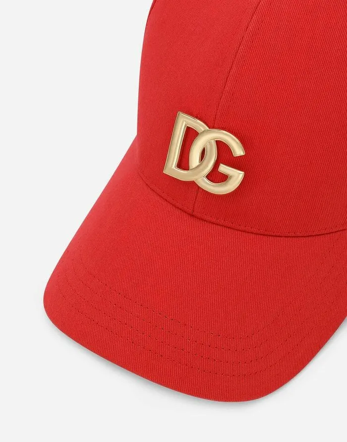 Dolce and Gabbana Hats And Gloves Men Cotton Baseball Cap With DG Patch Red Dolce and Gabbana Hats And Gloves Men Cotton Baseball Cap With DG Patch Red