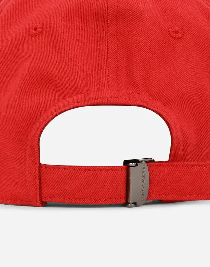Dolce and Gabbana Hats And Gloves Men Cotton Baseball Cap With DG Patch Red Dolce and Gabbana Hats And Gloves Men Cotton Baseball Cap With DG Patch Red