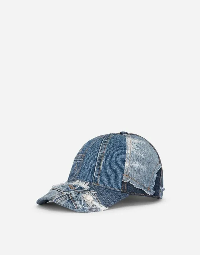 Dolce and Gabbana Hats And Gloves Men Denim Patchwork Baseball Cap Multicolor Dolce and Gabbana Hats And Gloves Men Denim Patchwork Baseball Cap Multicolor