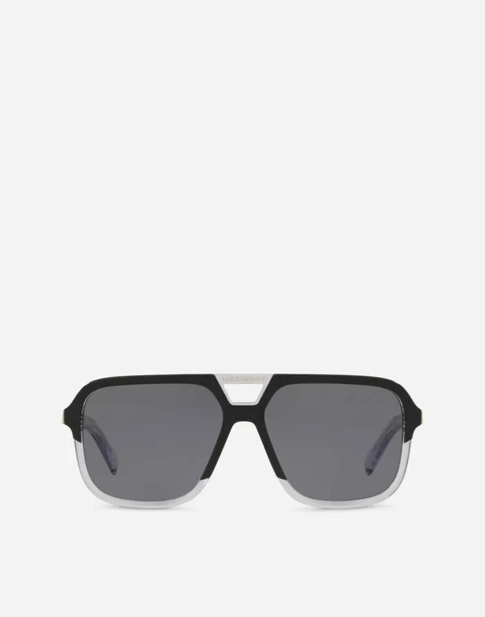 Dolce and Gabbana Icons Men Angel Sunglasses Black And Transparent