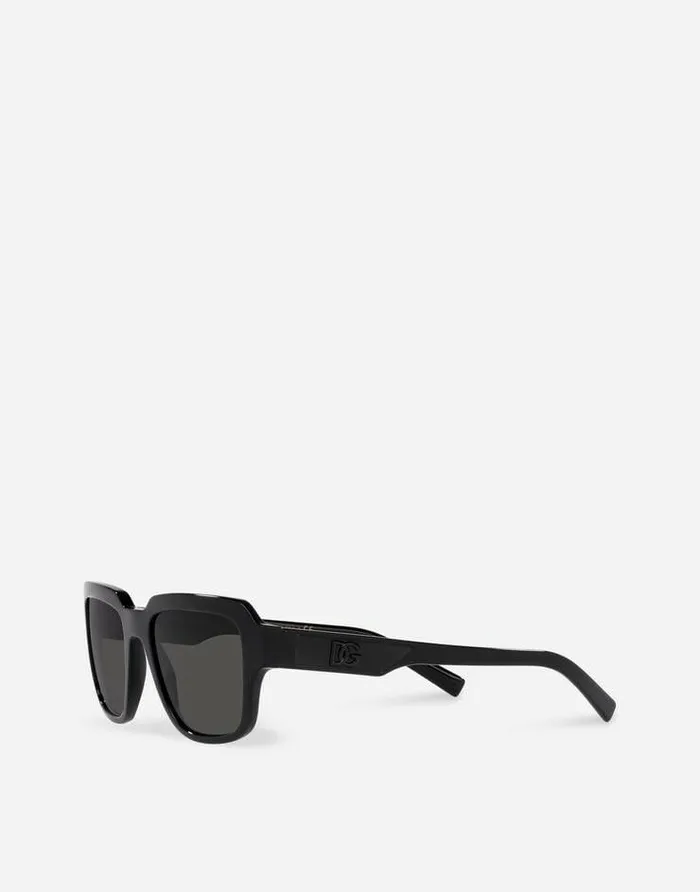 Dolce and Gabbana Icons Men DG Crossed Sunglasses Black Dolce and Gabbana Icons Men DG Crossed Sunglasses Black
