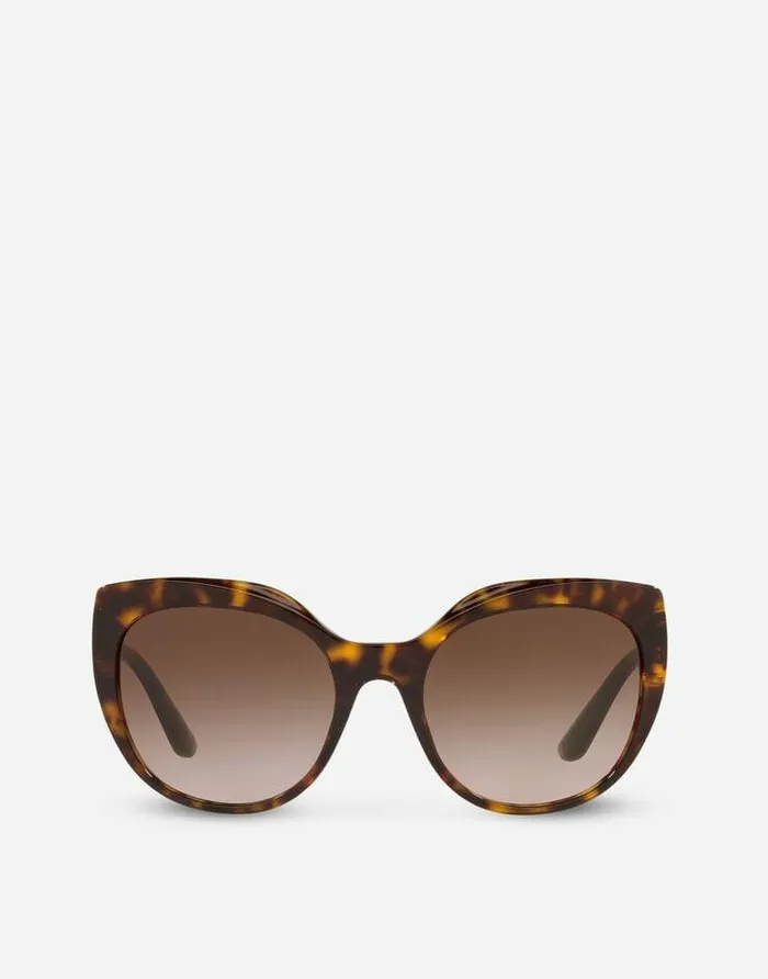Dolce and Gabbana Icons Women DG Crossed Sunglasses Havana