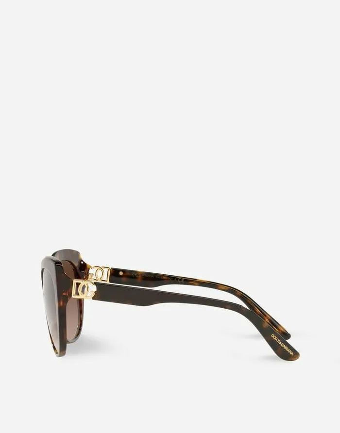 Dolce and Gabbana Icons Women DG Crossed Sunglasses Havana Dolce and Gabbana Icons Women DG Crossed Sunglasses Havana