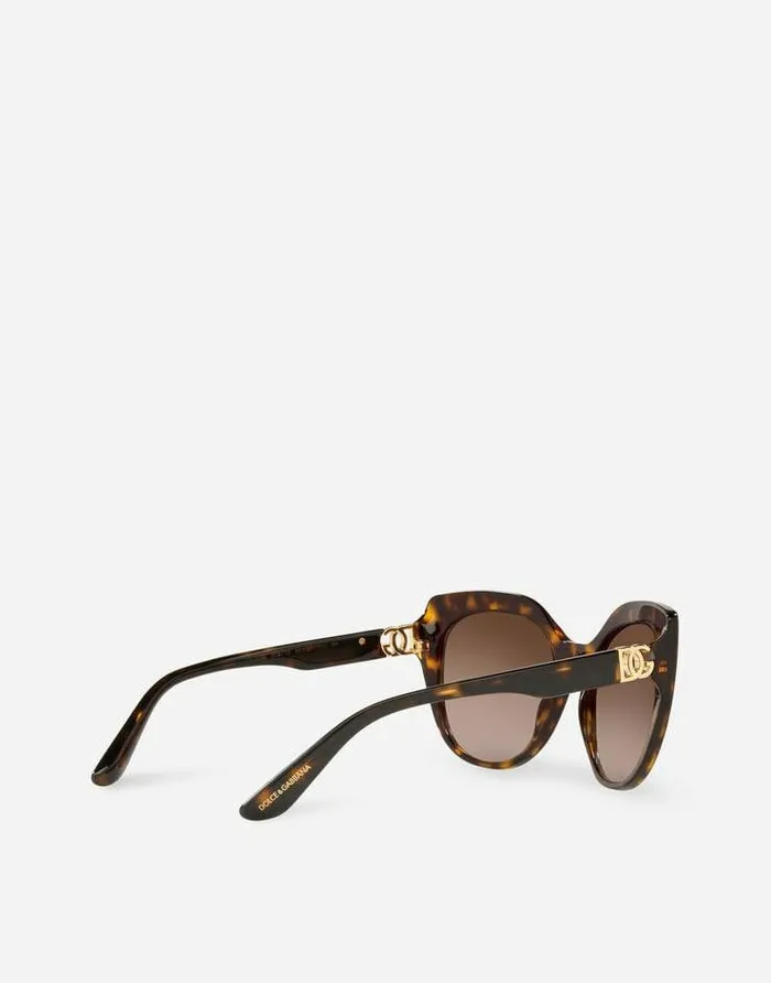 Dolce and Gabbana Icons Women DG Crossed Sunglasses Havana Dolce and Gabbana Icons Women DG Crossed Sunglasses Havana