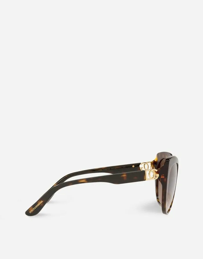 Dolce and Gabbana Icons Women DG Crossed Sunglasses Havana Dolce and Gabbana Icons Women DG Crossed Sunglasses Havana