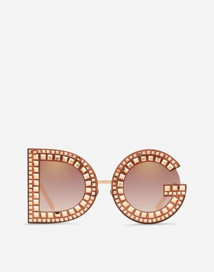 Dolce and Gabbana Icons Women DG Glitter Sunglasses Pink