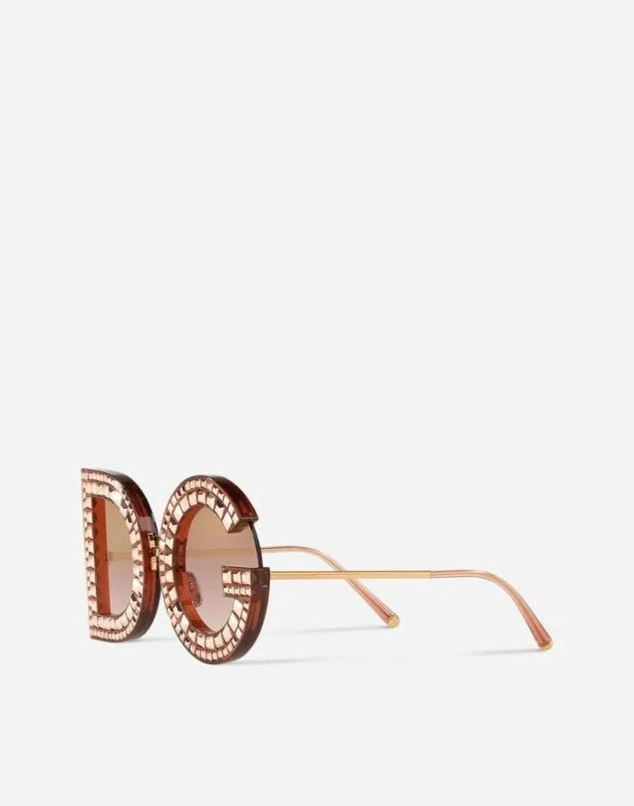 Dolce and Gabbana Icons Women DG Glitter Sunglasses Pink