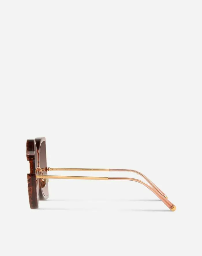 Dolce and Gabbana Icons Women DG Glitter Sunglasses Pink