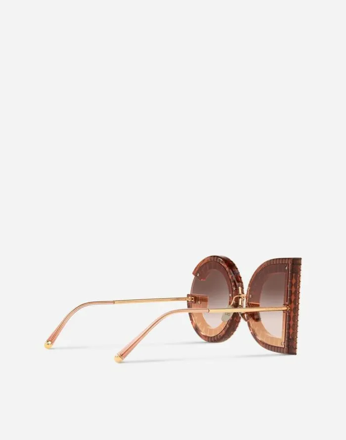 Dolce and Gabbana Icons Women DG Glitter Sunglasses Pink