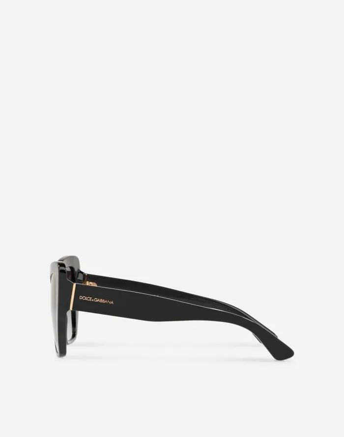 Dolce and Gabbana Icons Women Half Print Sunglasses Black Dolce and Gabbana Icons Women Half Print Sunglasses Black