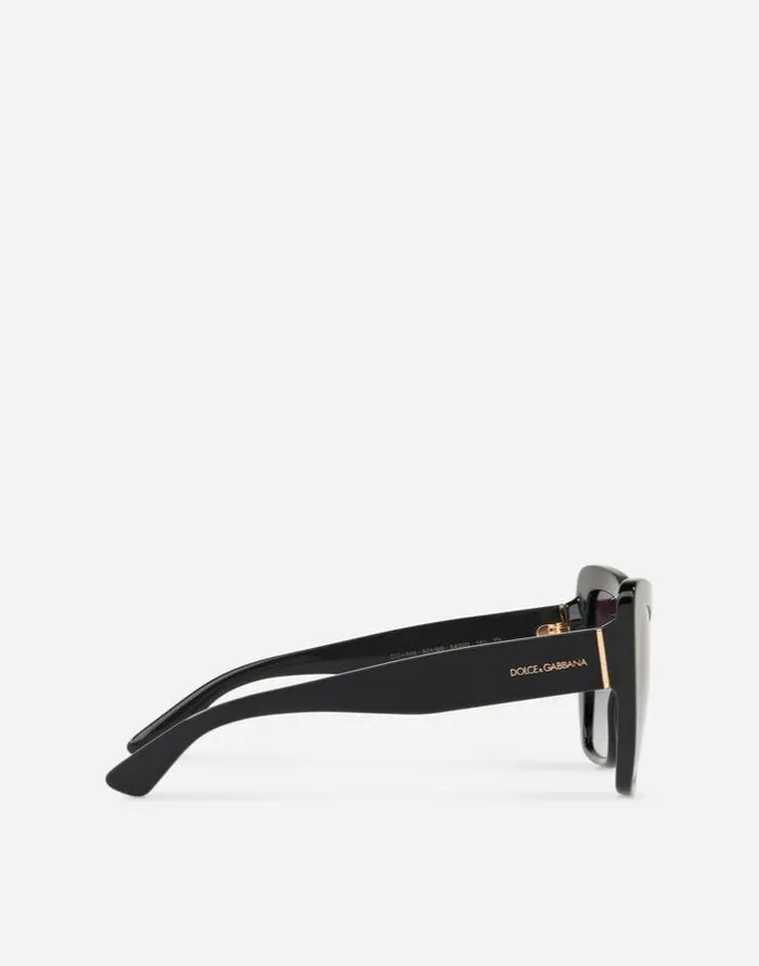 Dolce and Gabbana Icons Women Half Print Sunglasses Black Dolce and Gabbana Icons Women Half Print Sunglasses Black