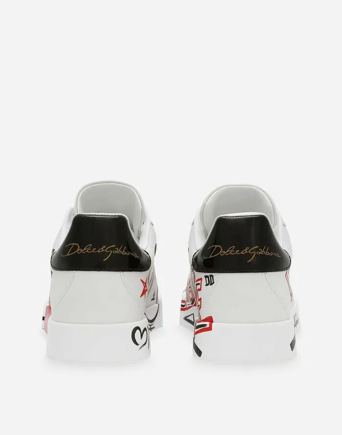 Dolce and Gabbana Limited Edition Women Portofino Cuore Sneakers Multicolor