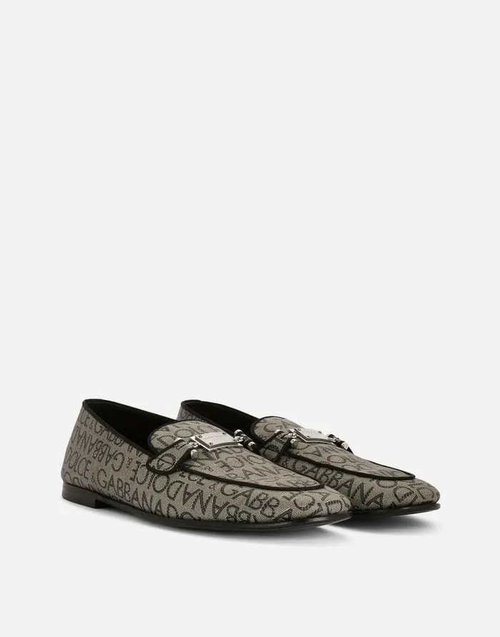 Dolce and Gabbana Loafers And Moccasins Men Jacquard Slippers With Logo Tag Multicolor Dolce and Gabbana Loafers And Moccasins Men Jacquard Slippers With Logo Tag Multicolor