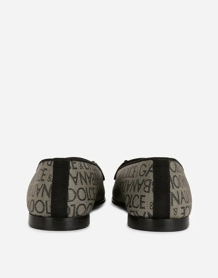 Dolce and Gabbana Loafers And Moccasins Men Jacquard Slippers With Logo Tag Multicolor Dolce and Gabbana Loafers And Moccasins Men Jacquard Slippers With Logo Tag Multicolor