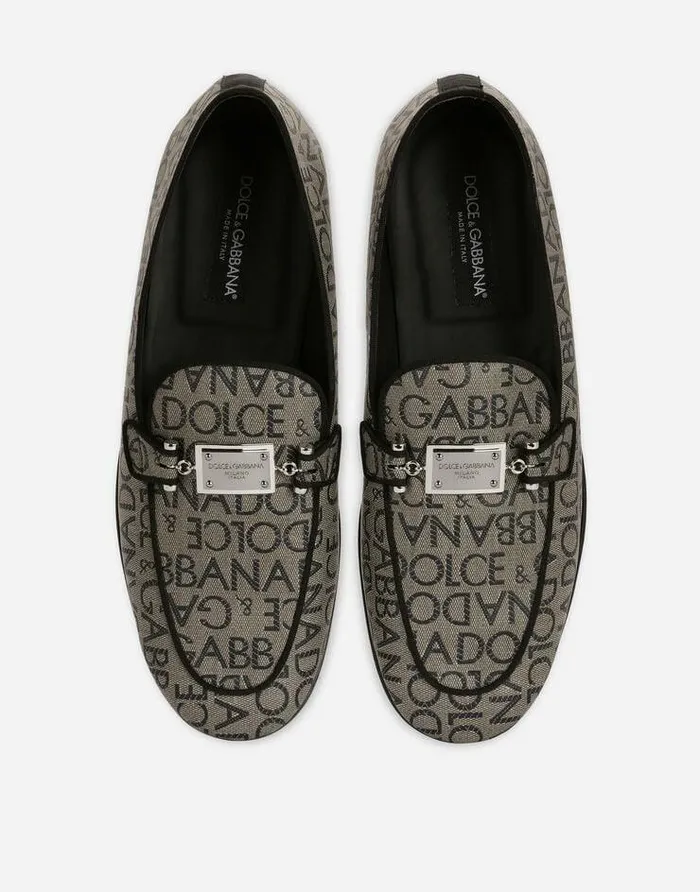 Dolce and Gabbana Loafers And Moccasins Men Jacquard Slippers With Logo Tag Multicolor Dolce and Gabbana Loafers And Moccasins Men Jacquard Slippers With Logo Tag Multicolor